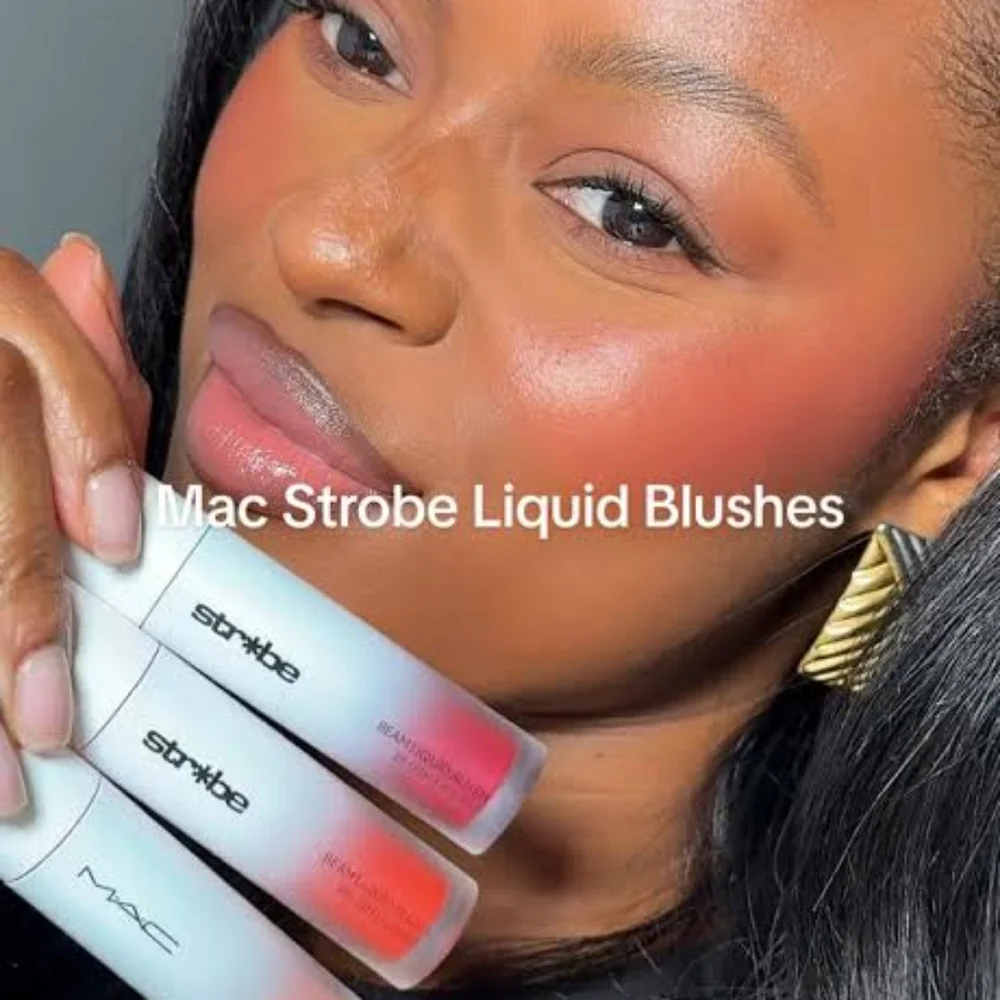 MAC Unsweetened Strobe Liquid Blush Red Mauve Brsnd New In Box Full Size